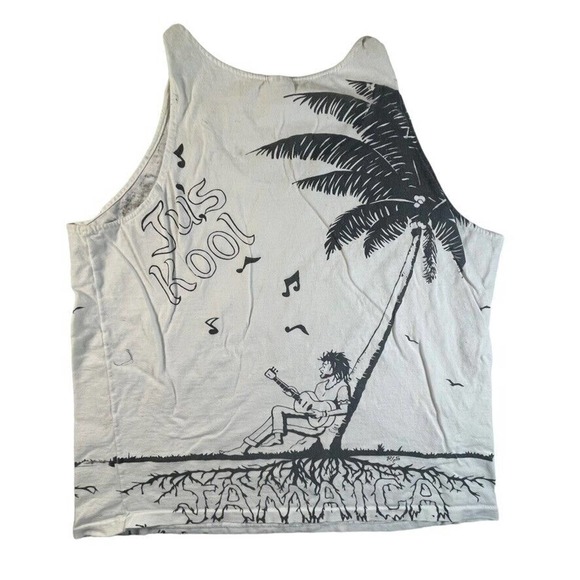Jus Kool Jamaica vintage 90s tanktop reggae musician on beach scene L - Picture 2 of 4